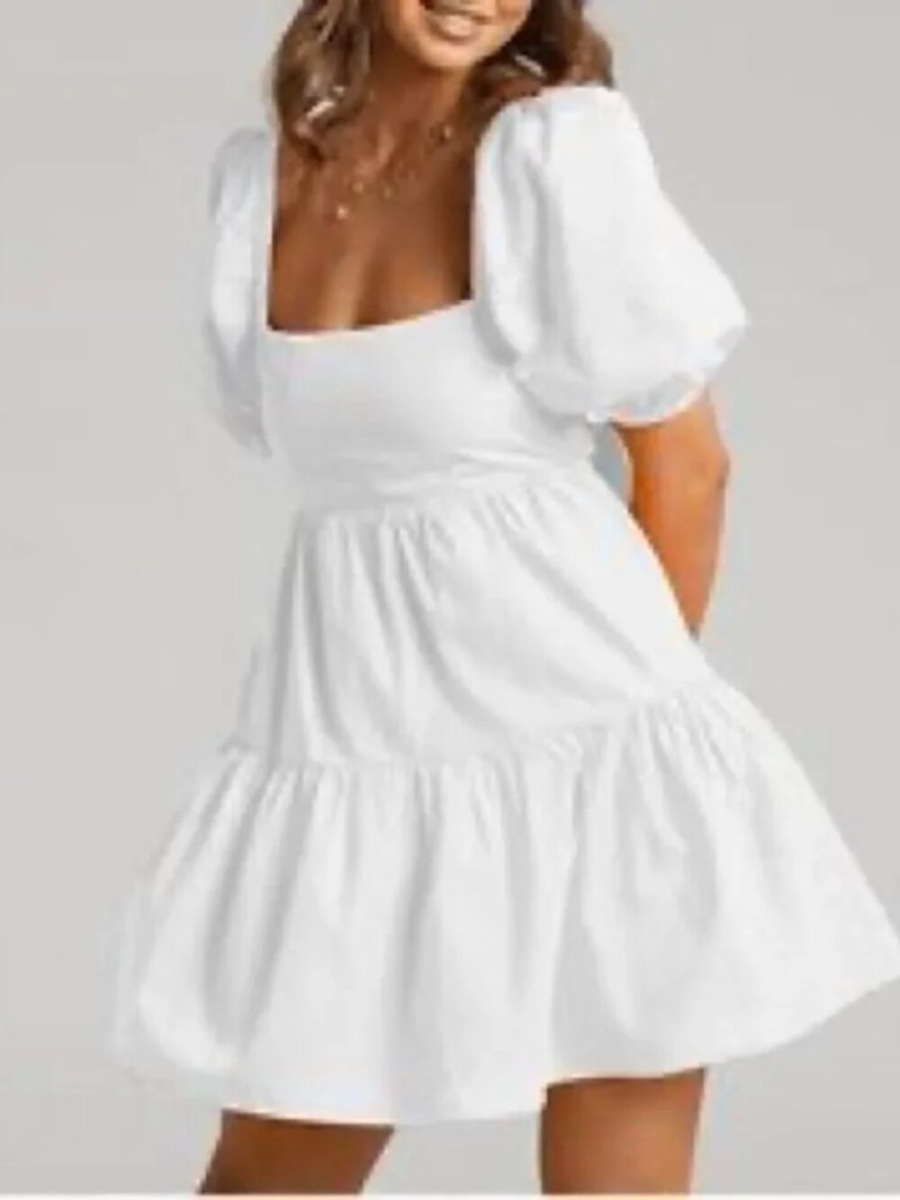 En Saison Anthropology white mini lined dress size Small